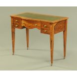 An Edwardian inlaid rosewood desk,