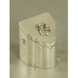 An Edward VII silver miniature knife box shape desk accessory, Cooper Brothers & Sons 1907,