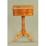 A late 19th century Continental mahogany worktable,