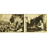 Charles W Cain (1893-1962), two etchings, one Kerman Persia (Iran) 29/60 and an artisan.