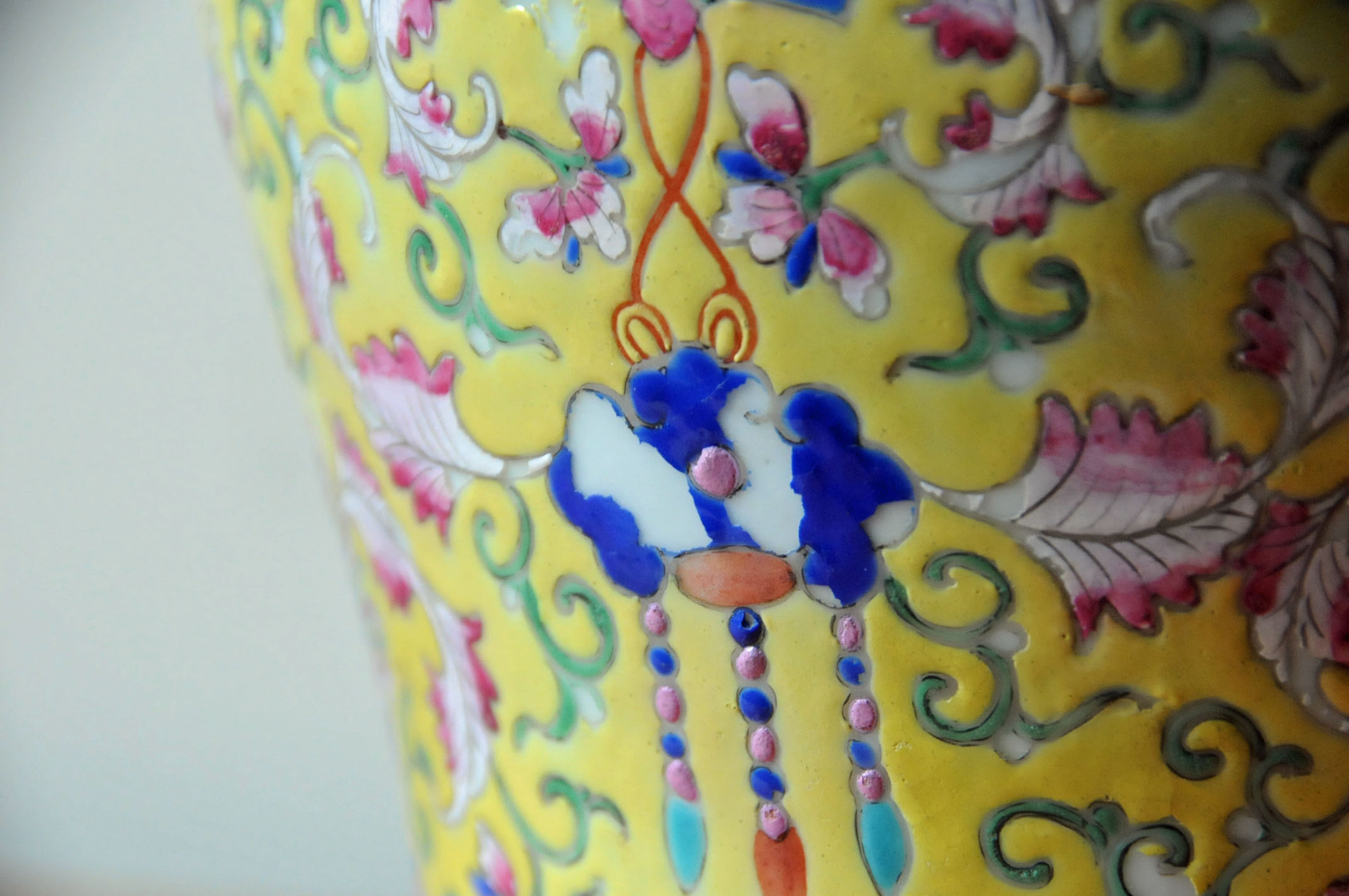 A 19th century Cantonese yellow ground vase, - Image 12 of 13