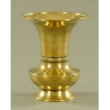 A Chinese antique bronze archaic vase, (base missing) signed on the top rim. Height 24.