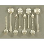 A collection of miscellaneous coffee and condiment spoons, 4 Canadian,