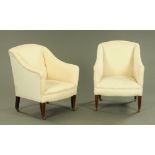 A pair of Edwardian armchairs,