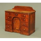 A Victorian mahogany kneehole dressing table or washstand,