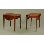 A pair of mahogany banded Pembroke tables, probably Titchmarsh and Goodwin or Brights of Nettlebed,