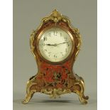 A 19th century Boulle style mantle clock,