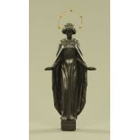 A bronze figure St Sancta Barbara,