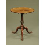 A George III mahogany tripod table,