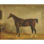 19th century English School, oil painting, portrait of the racehorse "Skiddaw,