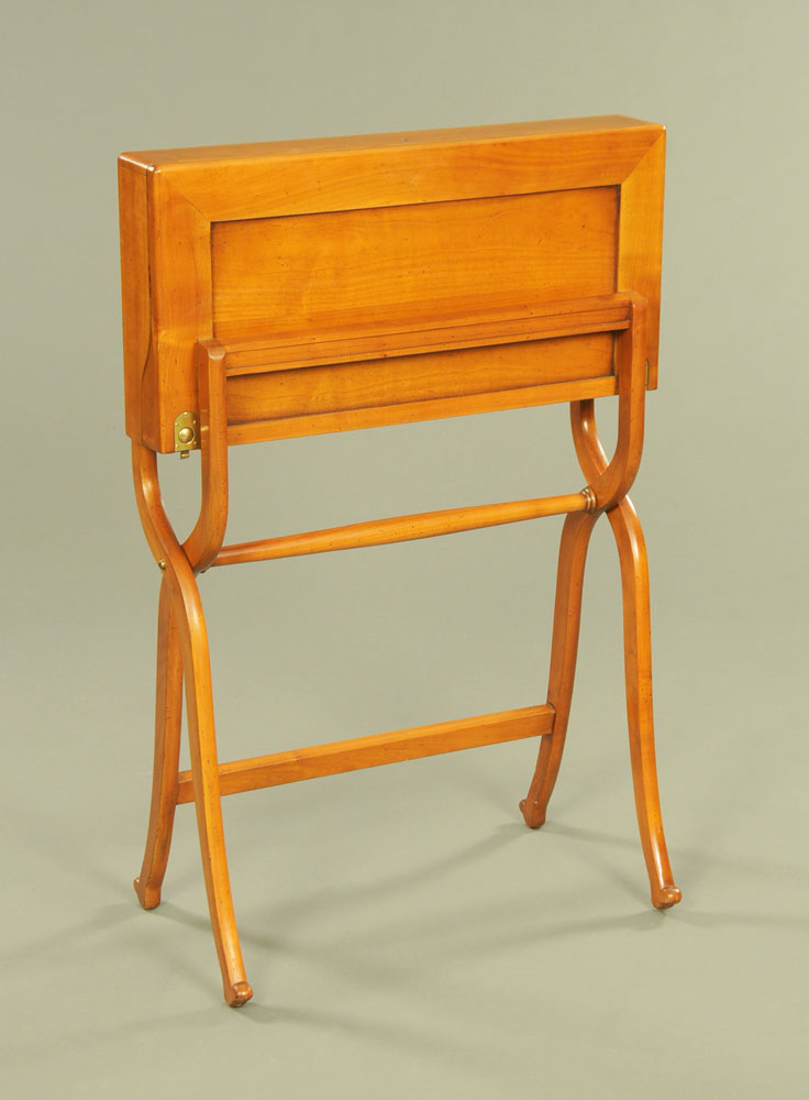 A late Victorian mahogany folding writing desk, opening to inkwells, - Image 2 of 2