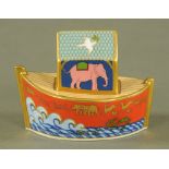 A Royal Crown Derby Noah's Ark paperweight. Length 10.5 cm.