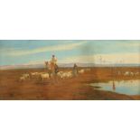 Frederick Goodall (RA 1822-1904), a large oil painting on canvas "Changing Pasture", 80 cm x 182 cm,