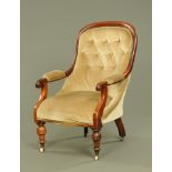 A Victorian mahogany armchair,