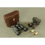 A pair of cased Hilkinson & Co 8 x 40 binoculars, together with two pairs of opera glasses.