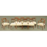 A set of two carver arm and eight single late Georgian mahogany dining chairs,