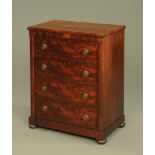 A 19th century mahogany inverted breakfront chest of drawers,