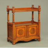 An Edwardian inlaid mahogany dumb waiter,