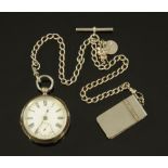 A Continental silver cased pocket watch,