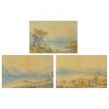 William Taylor Longmire (1841-1914), three watercolours, Lake District Scenes, each 25 cm x 37 cm,