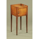 A George III mahogany bedside cabinet,