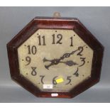 An Edwardian mahogany cased octagonal wall clock by Waltham for Mappin & Webb,