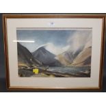 After William Heaton Cooper, a colour print of Wasdale Screes,