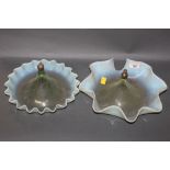 A group of four Victorian glass epergne bases,