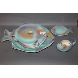 A group of Shorter & Son fish plates,