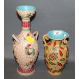 Two Santucci Deruta Italian pottery vases,