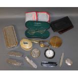 A quantity of mixed items including Victorian keyless lever open face pocket watch,