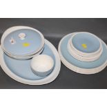 A small selection of Wedgwood "Summer sky", dinner wares, two tureens, meat plate,