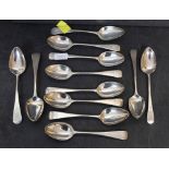 A set of 6 Victorian silver Old English pattern teaspoons by George Adams, London 1882,