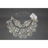 A white metal and paste wedding jewellery suite,