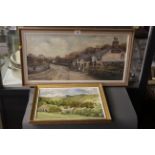 A group of six decorative amateur oil paintings, coastal scenes,