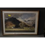 After William Heaton Cooper, "Wallend Farm, Langdale", reproduction colour print, framed and glazed,