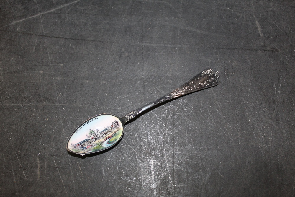 An early 20th century continental 800 standard white metal souvenir teaspoon,