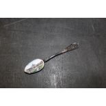 An early 20th century continental 800 standard white metal souvenir teaspoon,