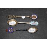 A George V silver souvenir teaspoon, the terminal enameled with Winchester Castle Ship portrait, 11.