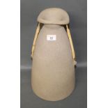 A stoneware and bamboo two-handled vase or ewer with textured tapered body,