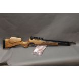 Kub Prestige cal 22 pre-charged air rifle, screw cut and with a beech stock,