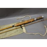 Hardy The Phantom Hollokona trout fly rod, in two sections, 8', line 5. Serial No H64358, with bag.