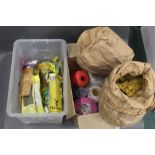 Two boxes of fly tying materials to include Turrall, Veniard, various feathers,