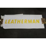 A Leatherman double sided banner, 56 x 152 cm.