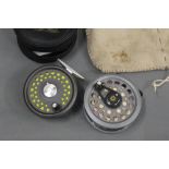 Orvis Madison trout fly reel, 3 1/2", together with a Daiwa Osprey trout fly reel, 3 3/4".