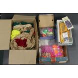 Four boxes of fly tying material to include Lure Flash sparkle yarn, Ultra Flash, various wools,