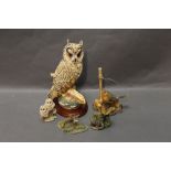 Four Border Fine Art figurines, to include two Ayres butterflies, two owlets,