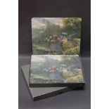 Twelve Melbreak fox hounds place mats.