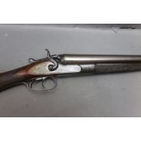 Watson and Hancock a 12 bore side by side hammer shotgun, with 28 3/4" Damascus barrels,