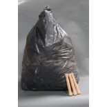 A large black bag filled with cork fly rod handles, internal diameter 10 mm, length 19 cm.